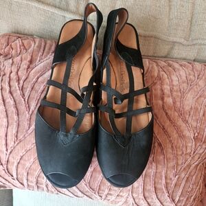 L'Amour Black Strappy Sandals